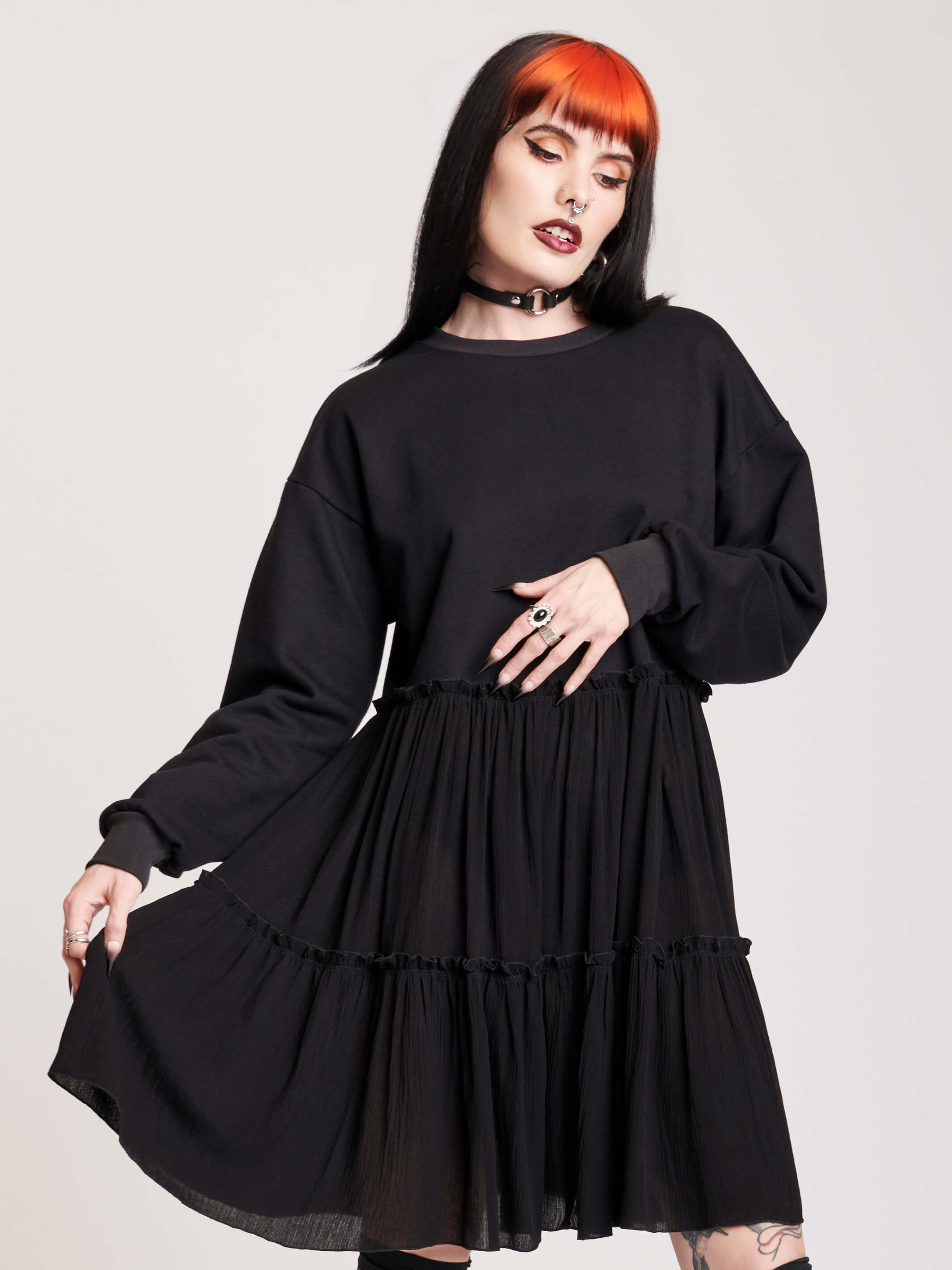 Sweatshirt baby doll dress