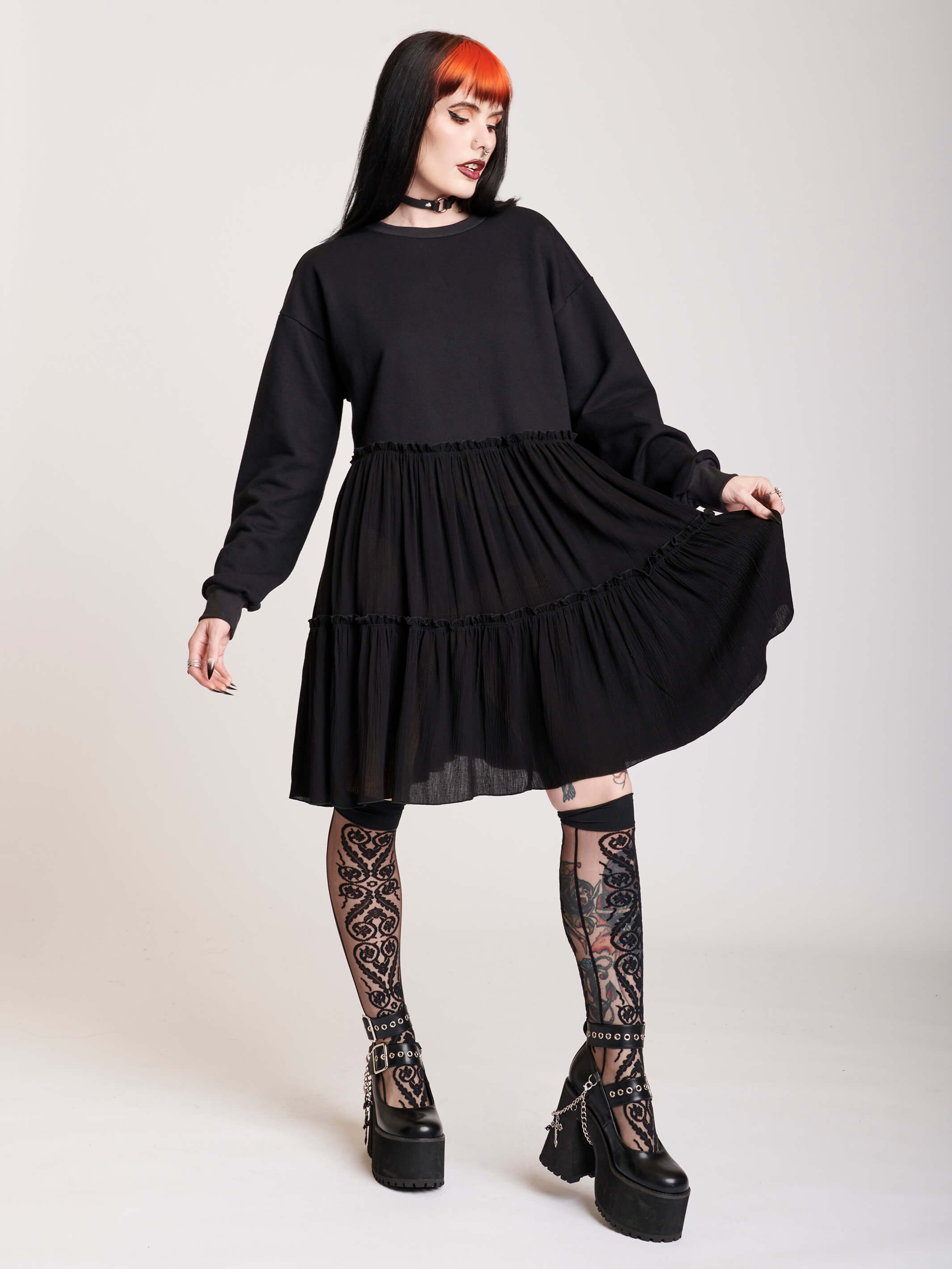 Sweatshirt baby doll dress