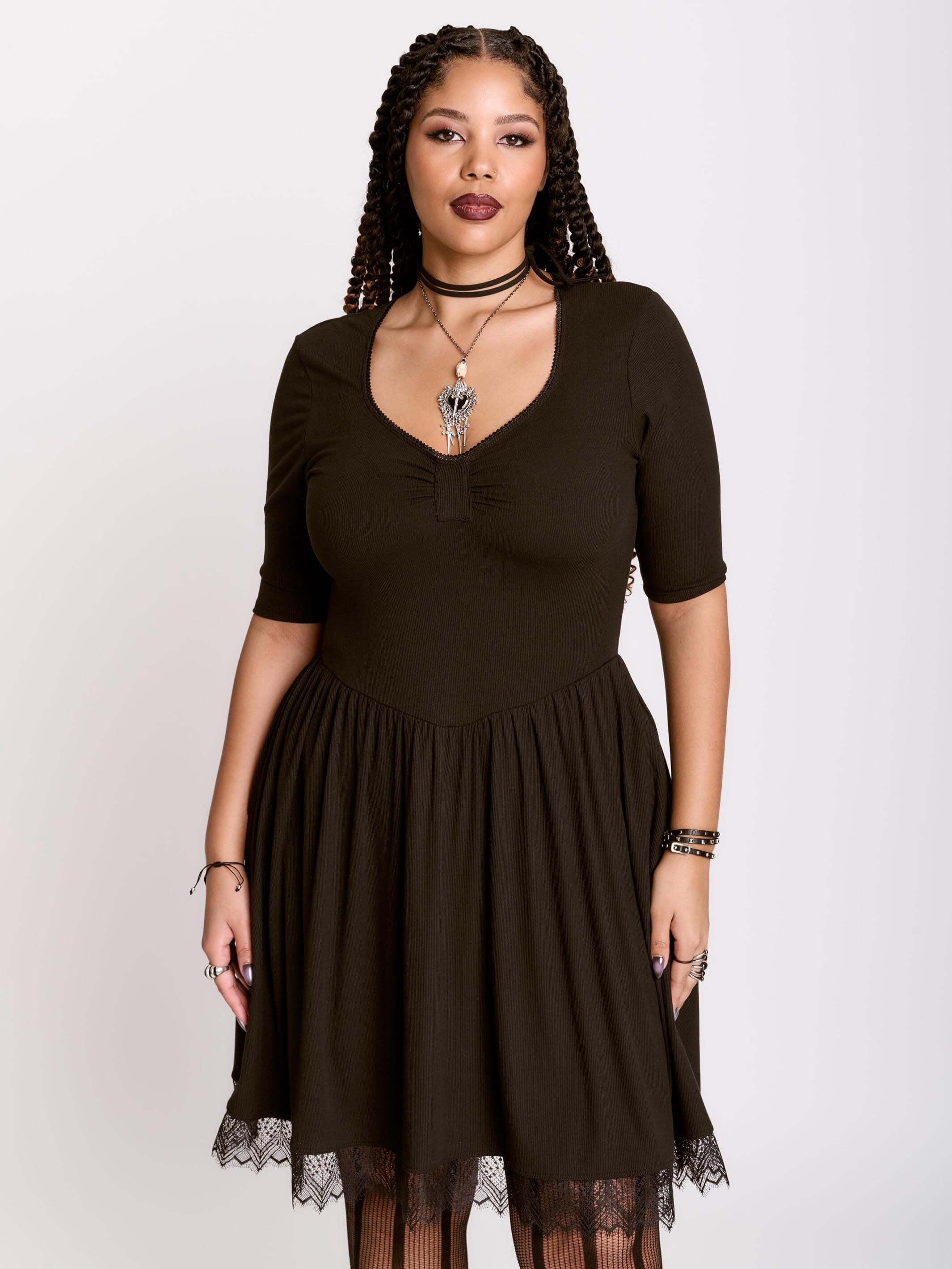 rib sleeveless sweetheart henley dress - dark navy Steve Madden Women's Henley Sleeveless Dress - Midnight