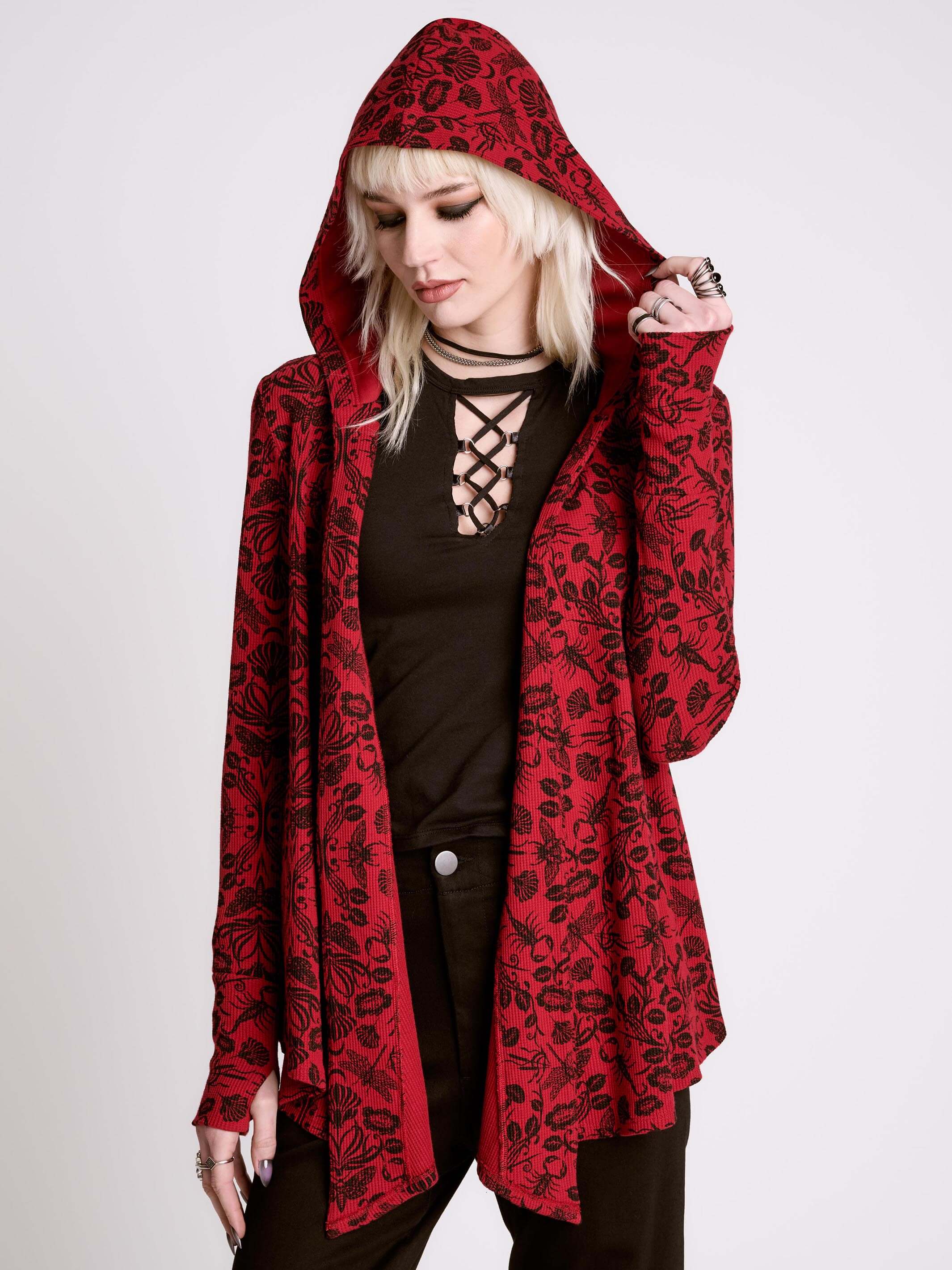 Hooded Thermal Cardigan – Midnight Hour