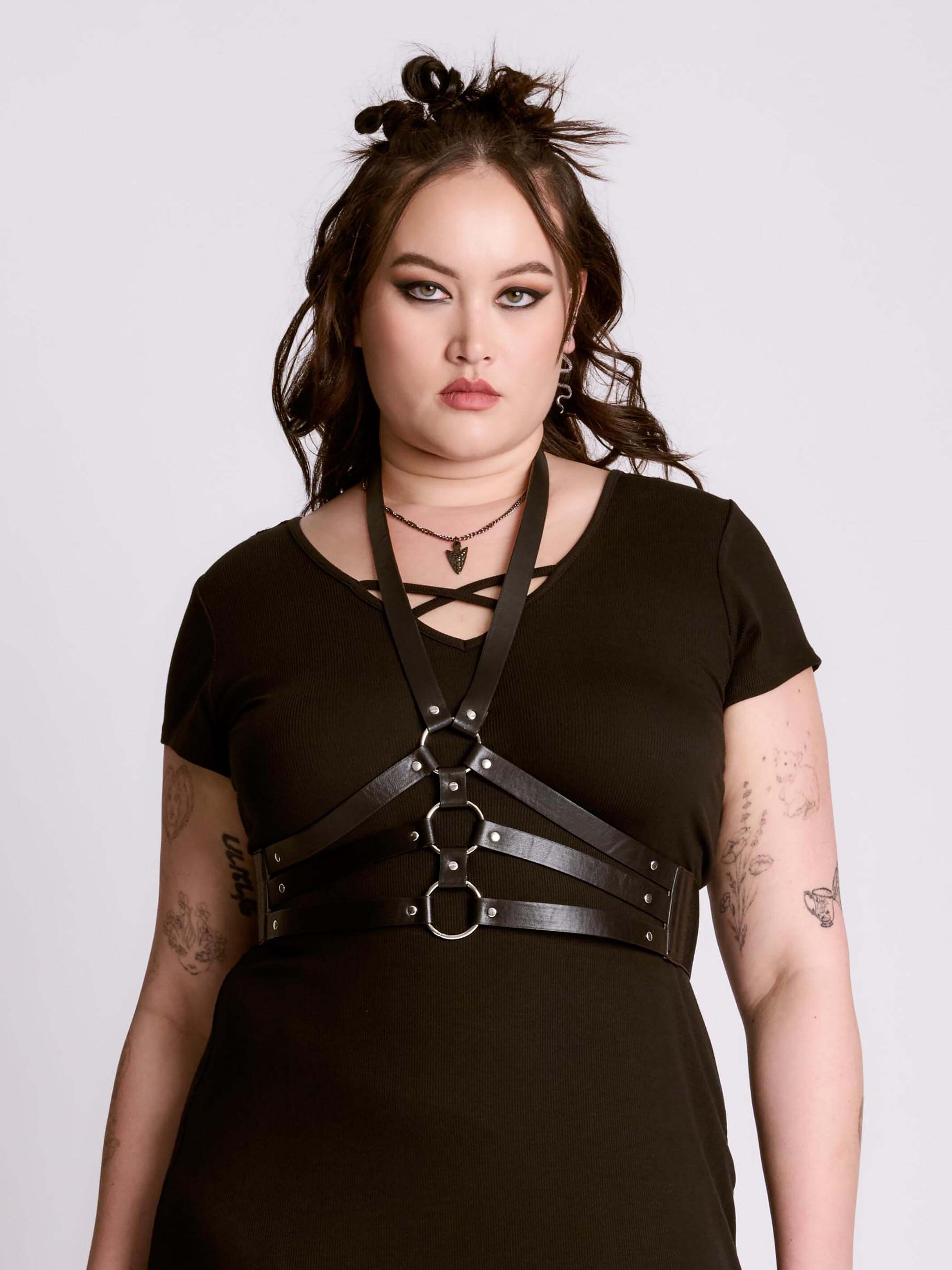 Triple Threat Harness | Vegan Leather Body Harness | Midnight Hour