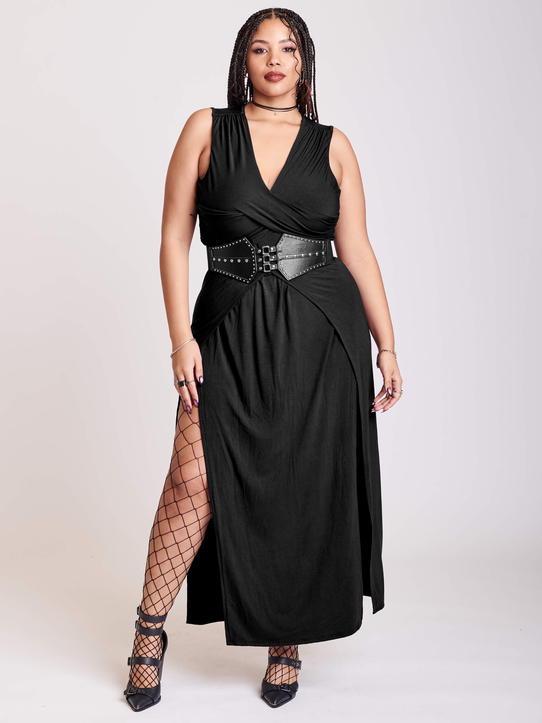 Black Twist Front Dress