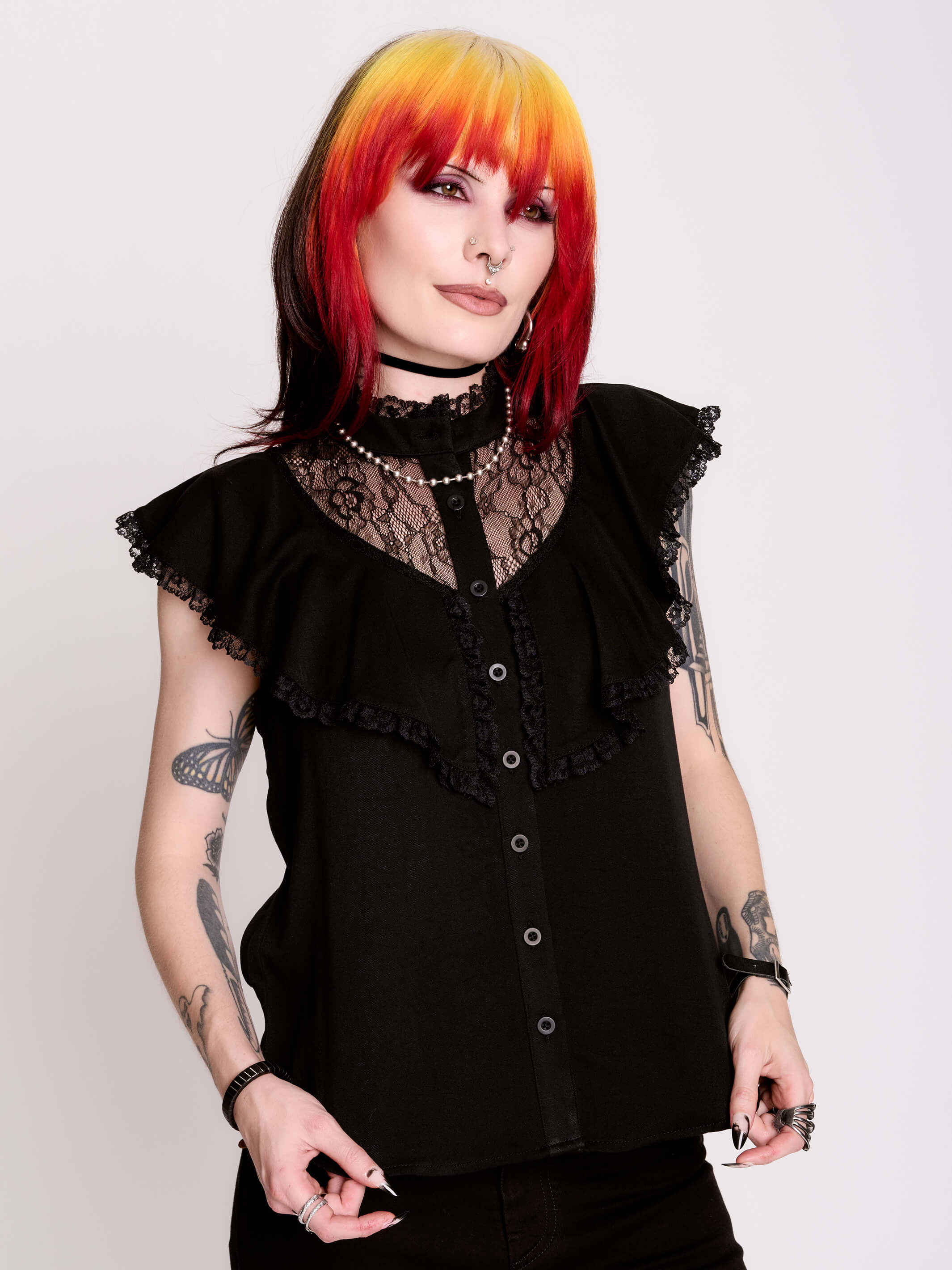 Black Victorian Lace Blouse by Midnight Hour – Romantic Goth