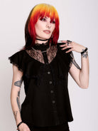 BLACK VICTORIAN LACE BLOUSE