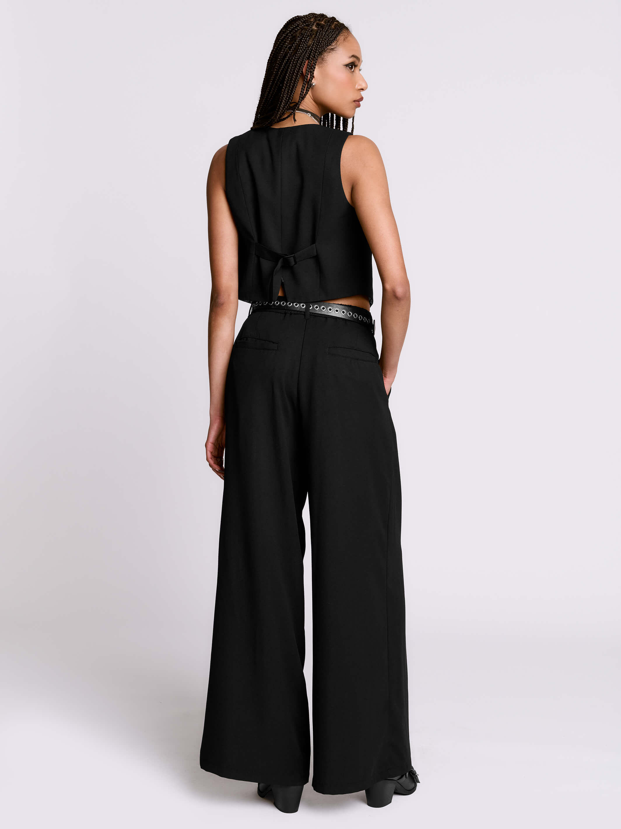 Wide Leg Corporate Goth Trouser – Midnight Hour