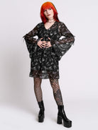 XRAY BAT CHIFFON DRESS