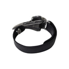 Black leather Wrist Strap  with a metal Raven Skull clasp