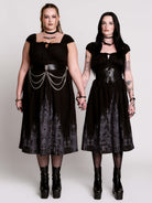 black gothic dresses with cathedral skyline