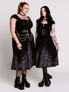 black gothic dresses with cathedral skyline