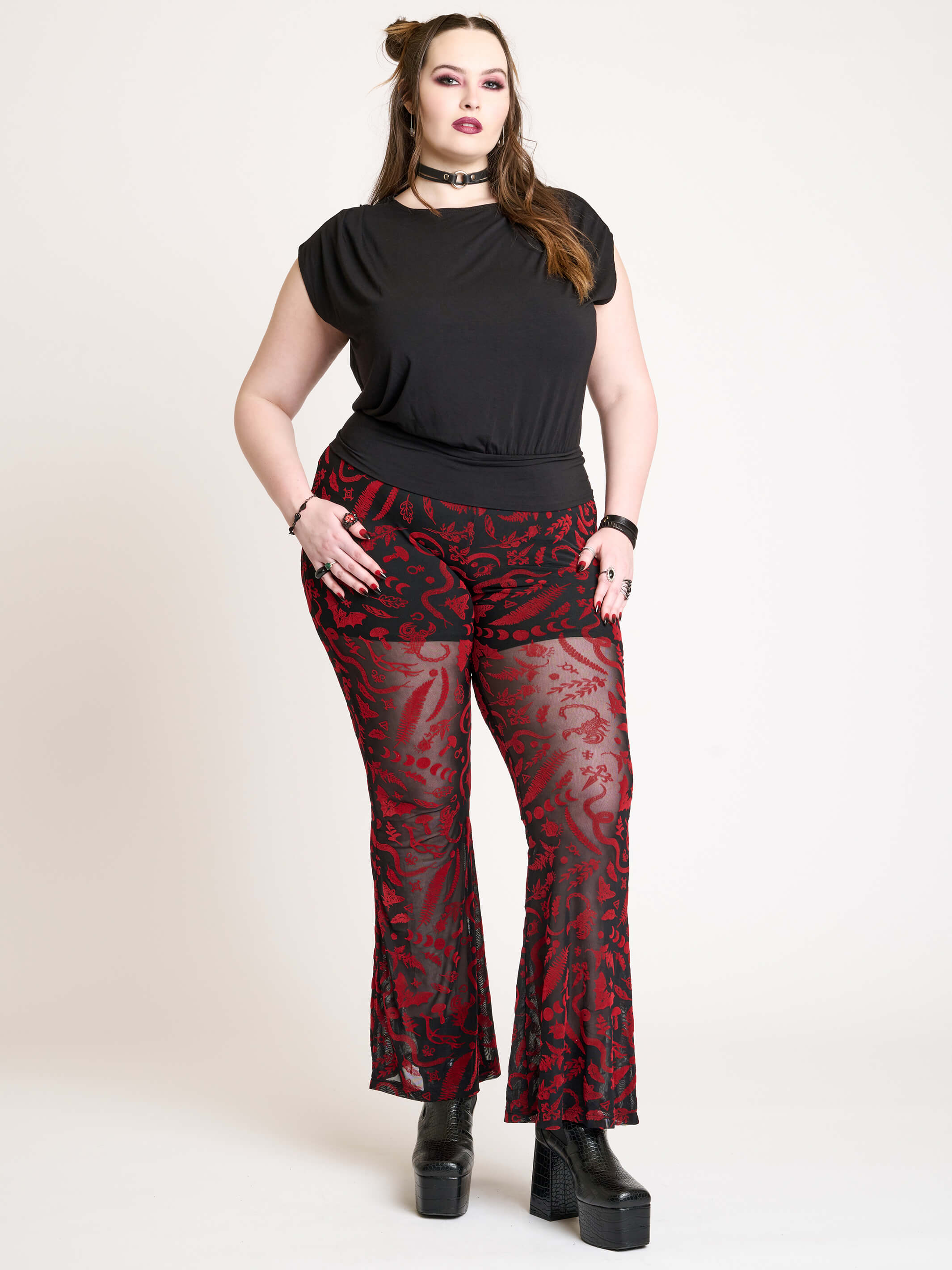 Goth Plus Size Flared Pants – Midnight Hour