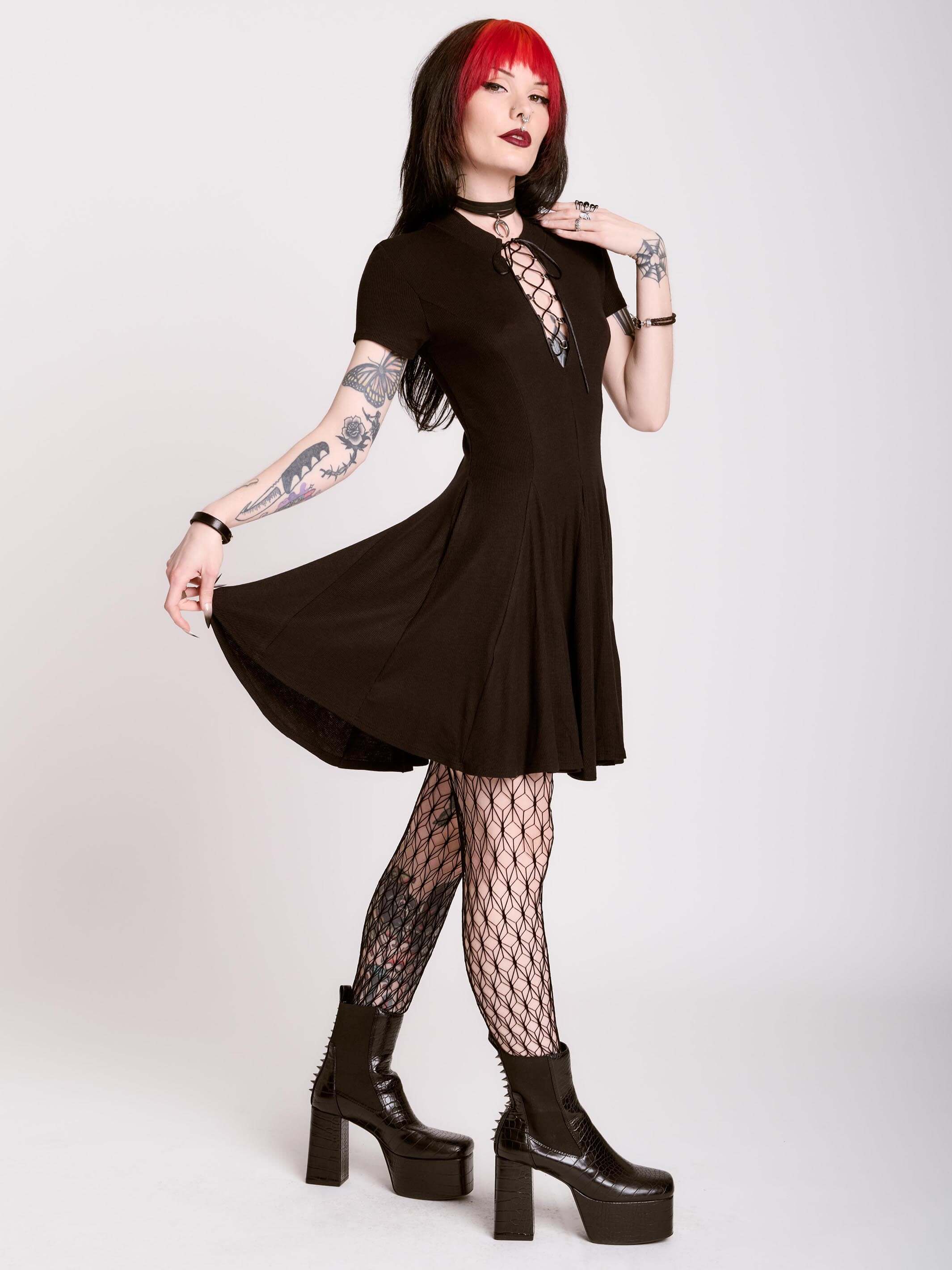 Lace Up Skater Dress Lace Up Skater Dress