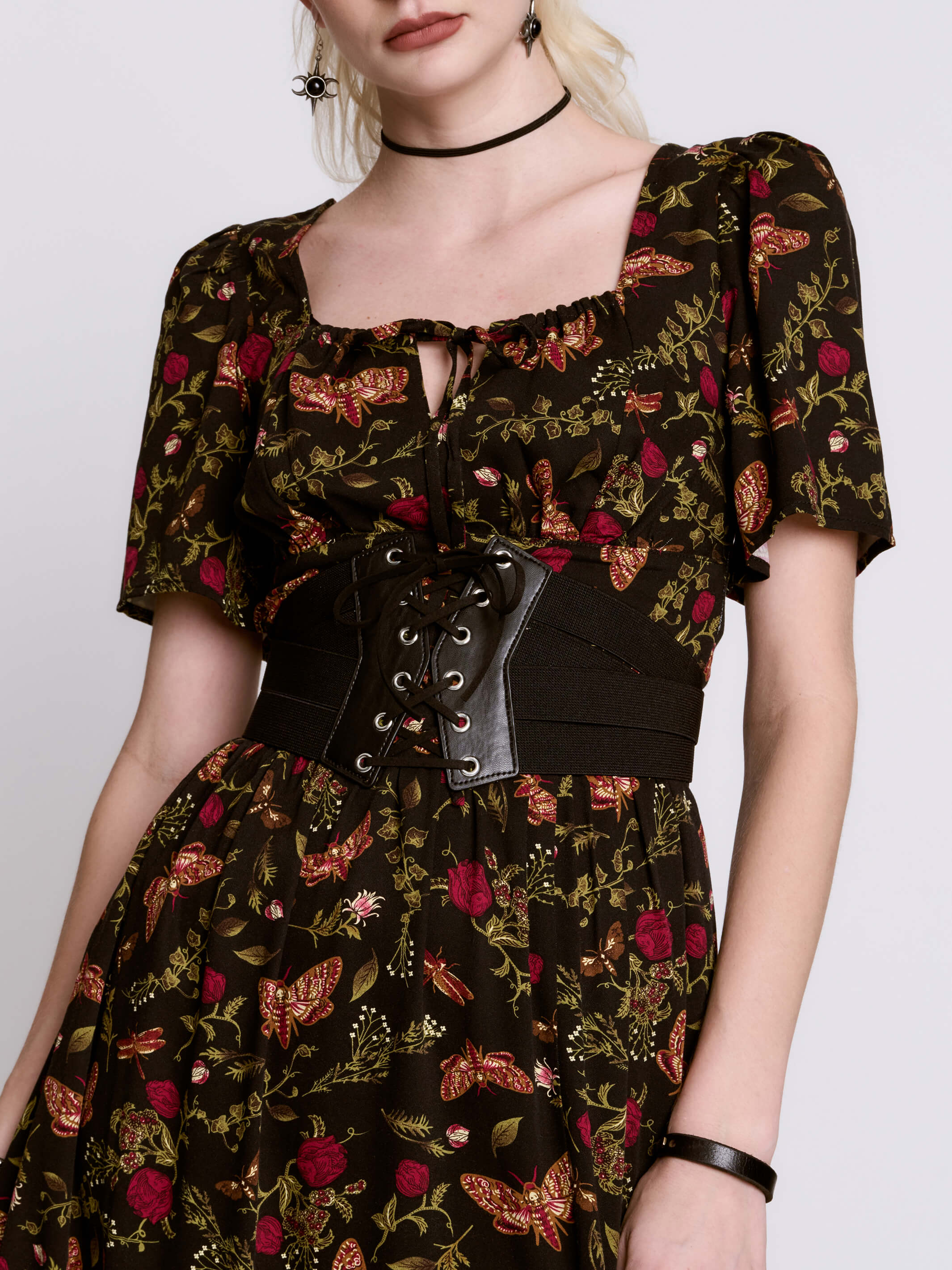 Vegan Lace-Up Corset Belt in Black by Midnight Hour Vegan Lace-Up Corset Belt in Black by Midnight Hour