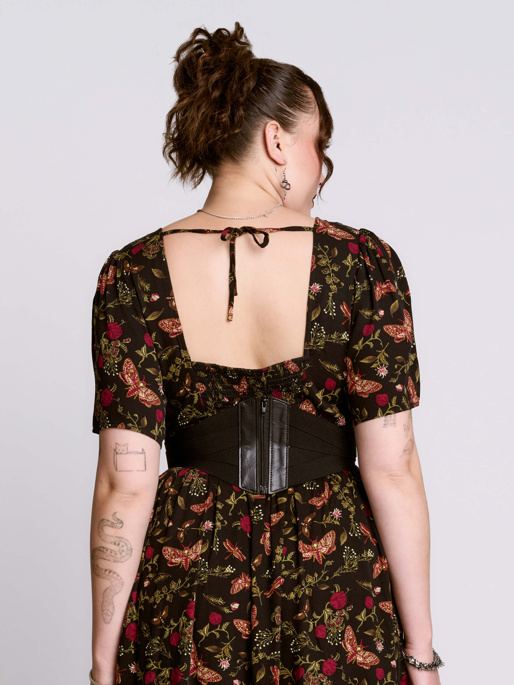 corset belt dress Midi with in Cream Gala made vegan corset belta bold Corset Belt