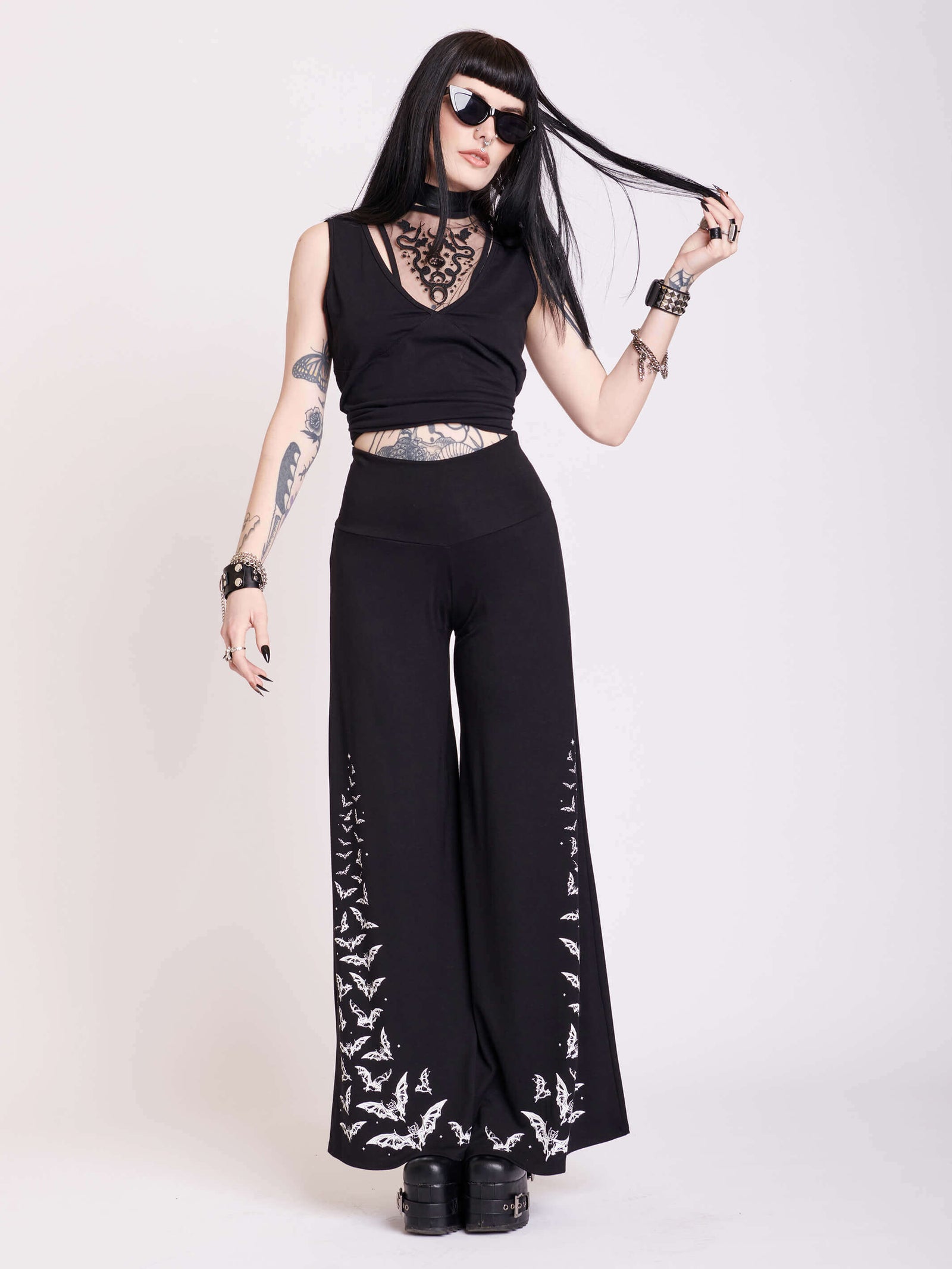InsGoth Punk Streetwear Red Plaid Striaght Pant Women Gothic Harajuku High  Waist Long Trousers Casual Partwork