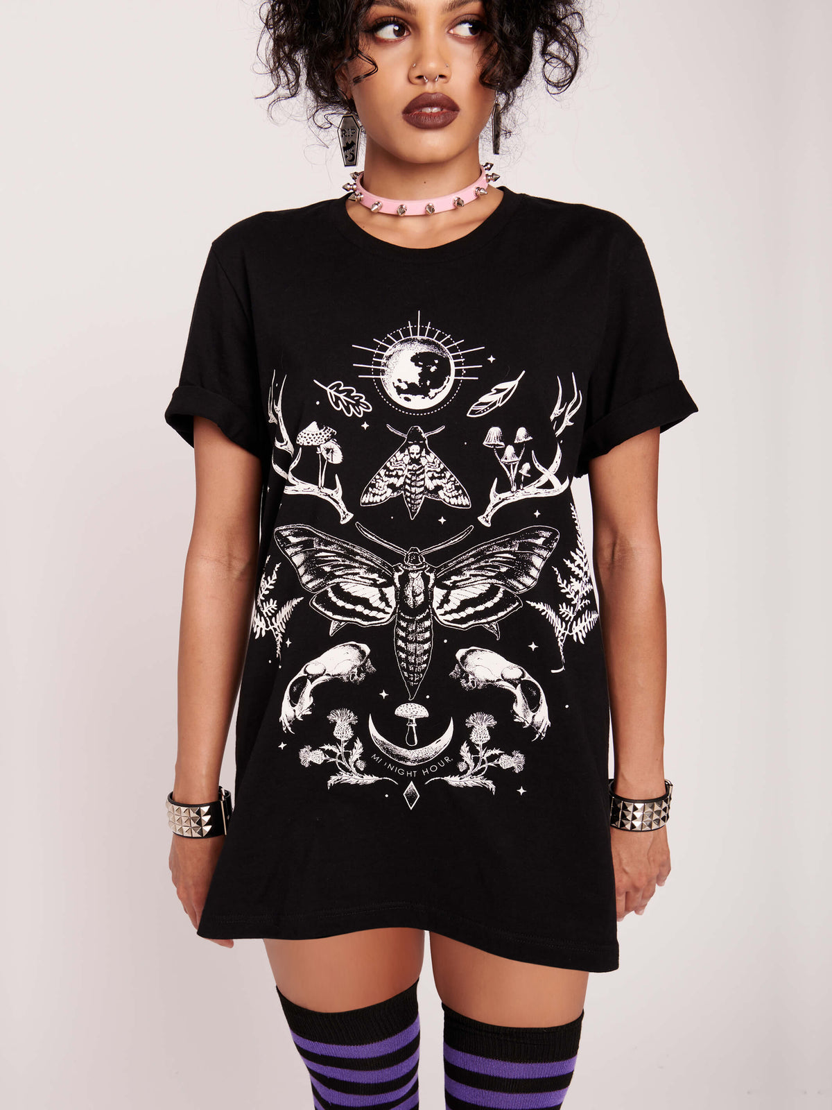 Conjure up the spirits in this soft forest witch 100% cotton t-shirt. witchy, Goth fashion, alt girl fashion, goth clothing, goth top , witchy clothing, egirl fashion, gothic fashion, dark aesthetic.