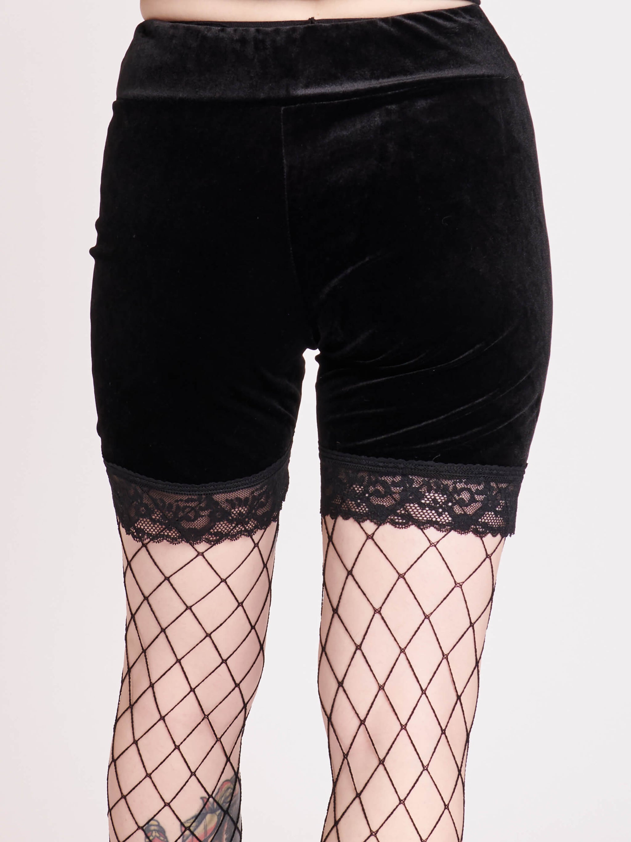 Midnight Hour Velvet and Lace Bike Shorts