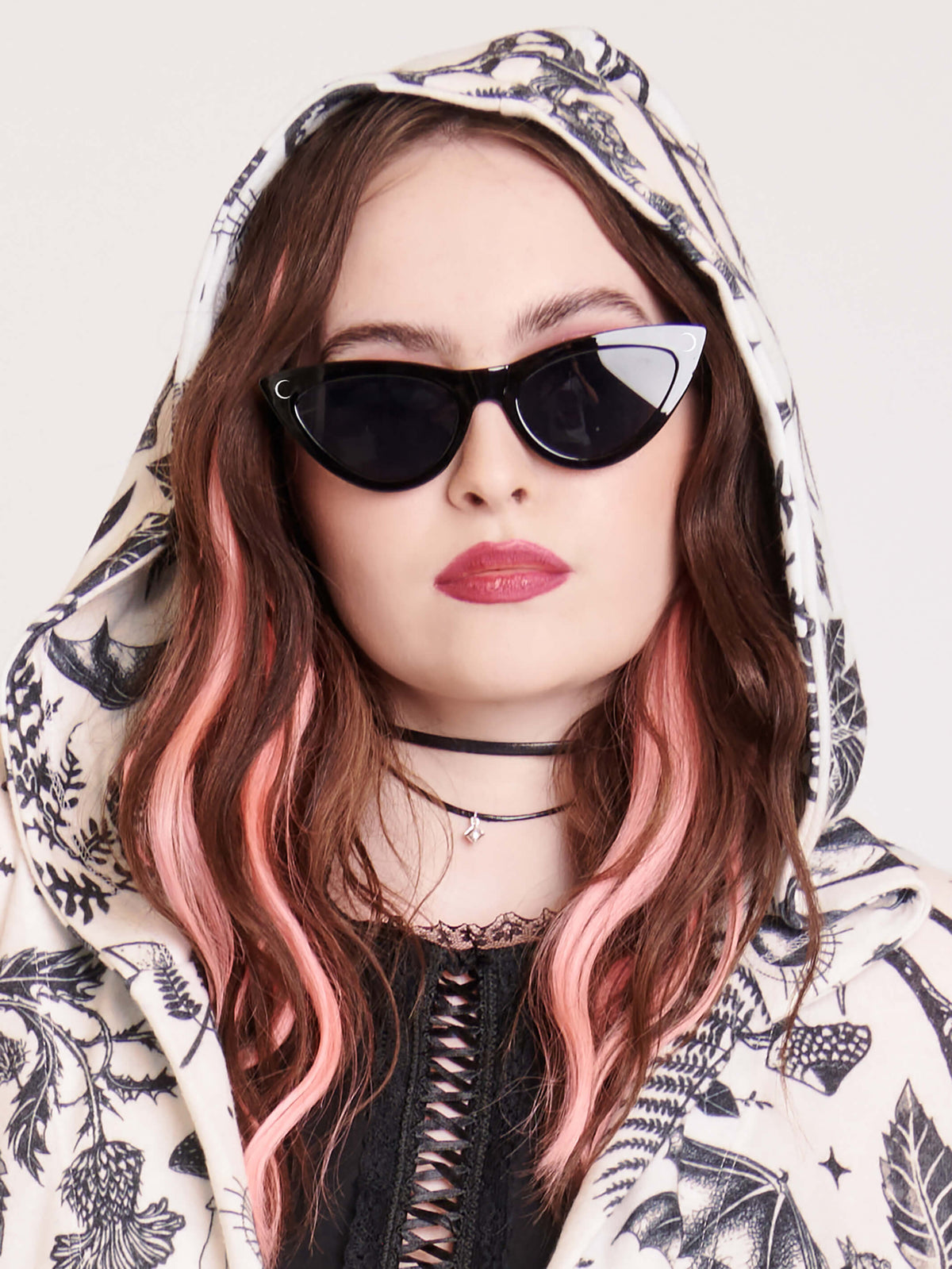 Keep It Casual Cat Eye‎ Frame Sunglasses Black Black Low Bridge Fit Acetate Cat-Eye Tinted Sunglasses with  main image 2