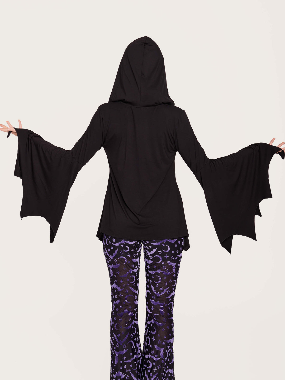 Exaggerated bat wing sleeve hoodie