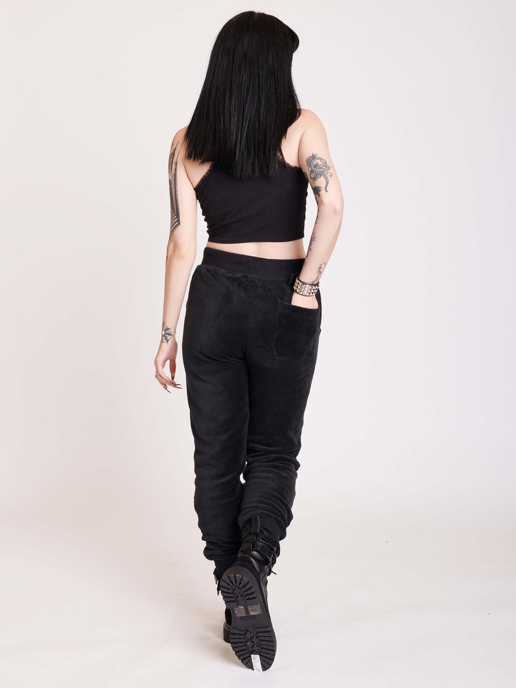 Super soft joggers with embroidered witchy graphics