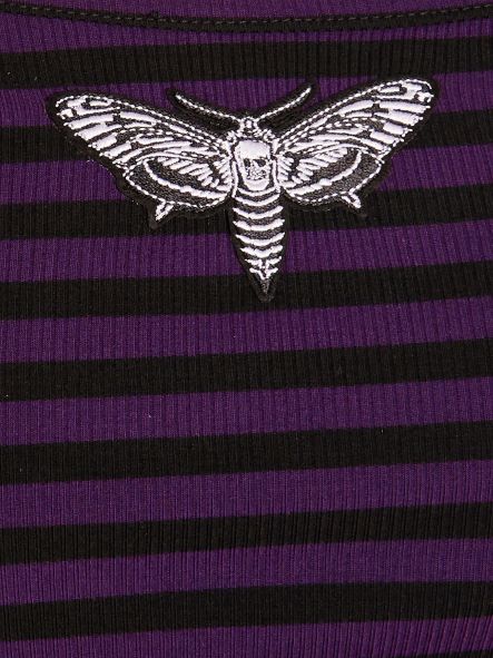 striped knit rib of shoulder top