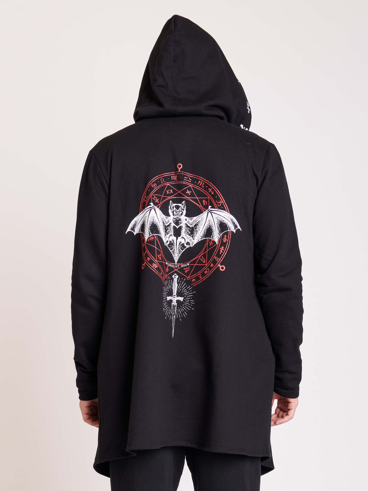 Bat symbols black hooded cloak